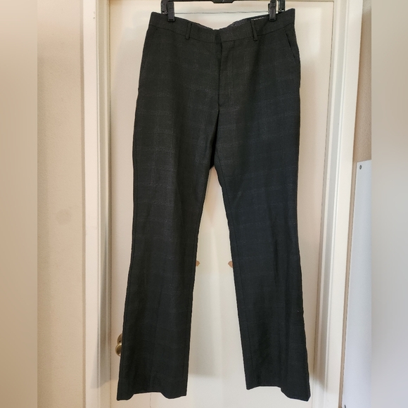 Banana Republic Factory Other - Banana Republic Factory Men's Tailored Fit Dress Pants 33/34 Dark Gray‎ Plaid